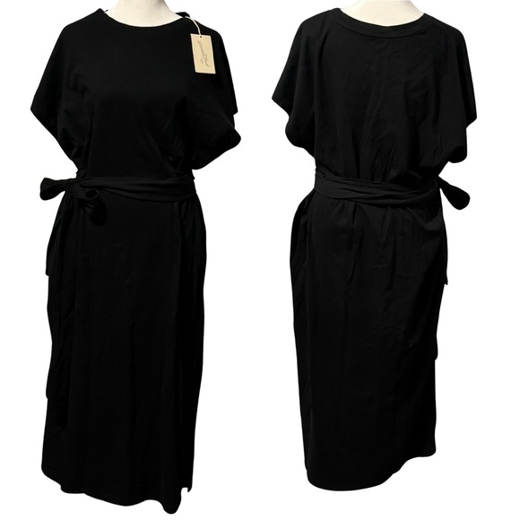 Universal Thread Dresses & Skirts - NWT 🆕 Knit Wrap Midi Dress Black Sz XXL
